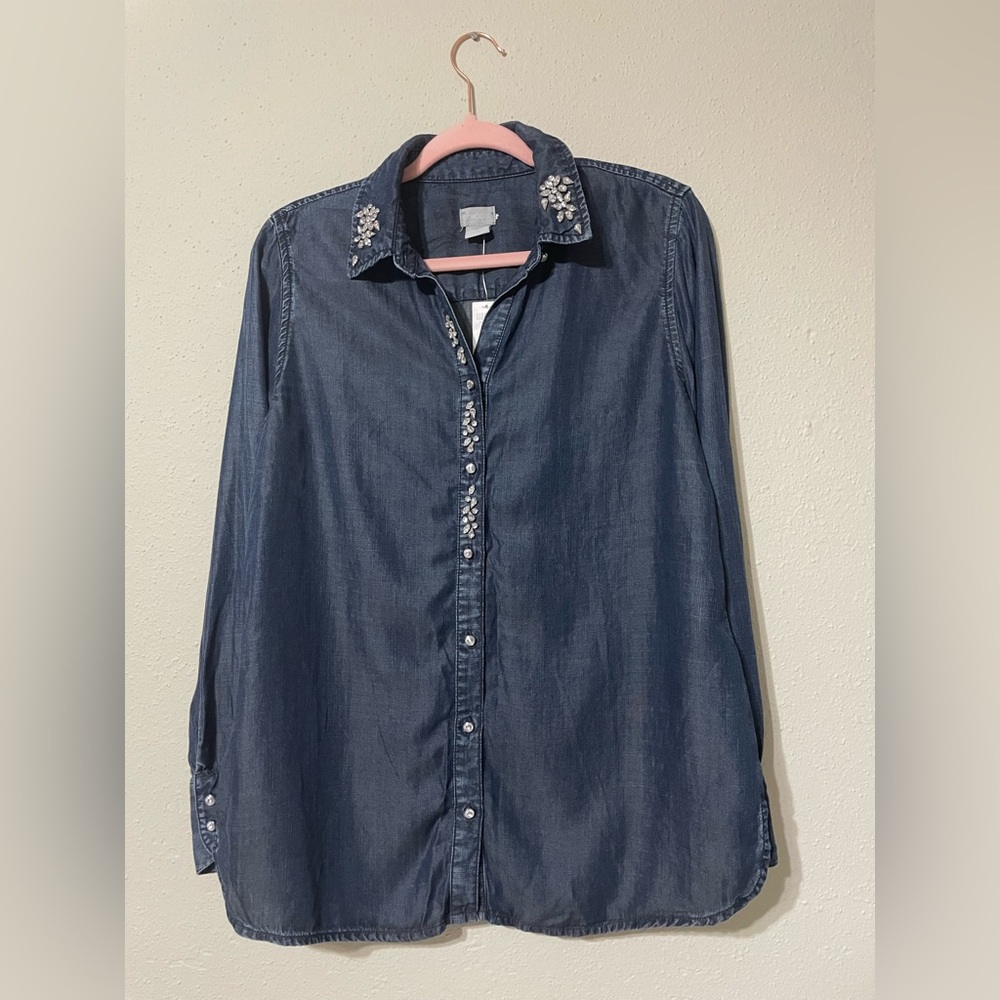 Chico's Dark Denim Shirt